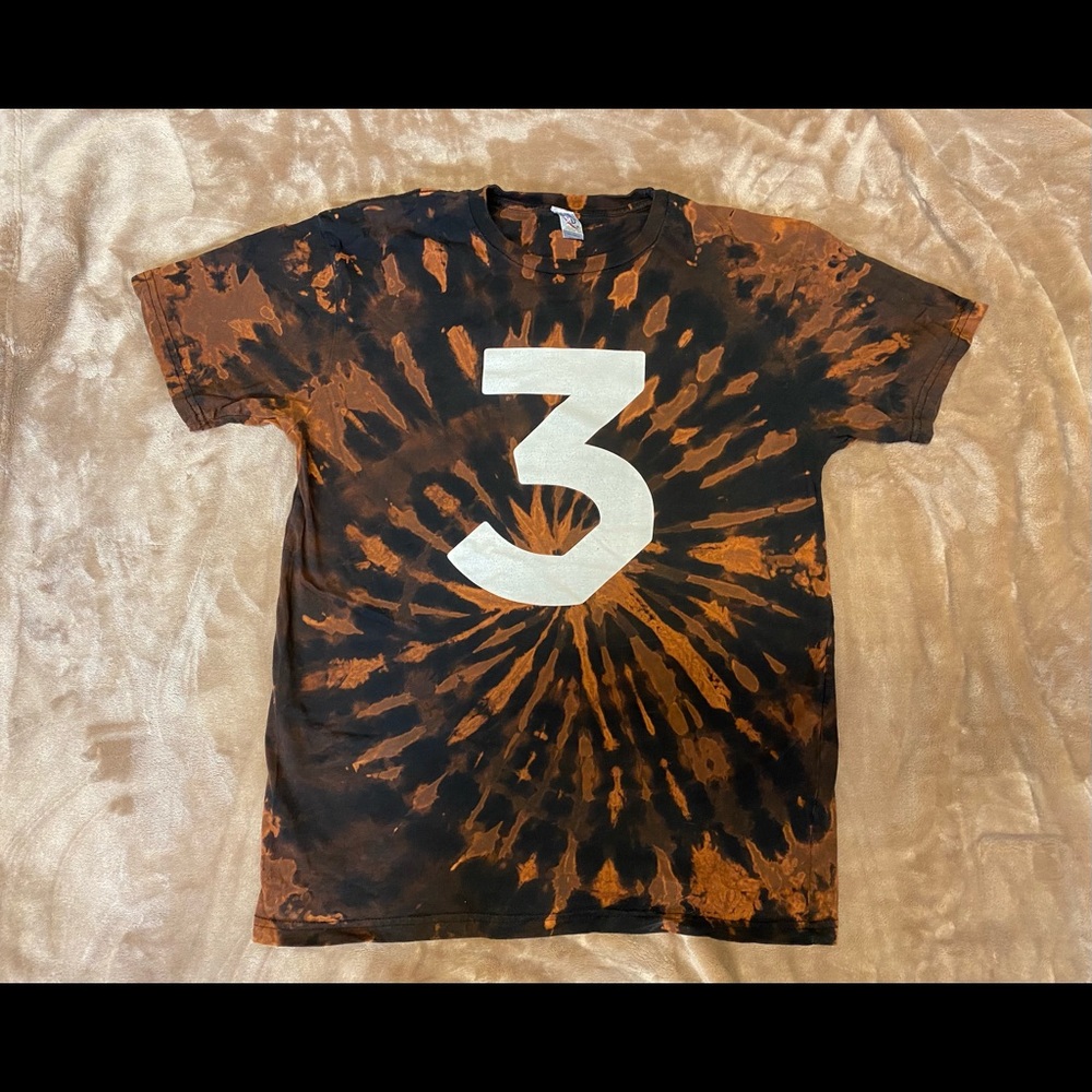 Women’s chance the rapper “3” shirt. Reworked, bleach dyed. Like new!